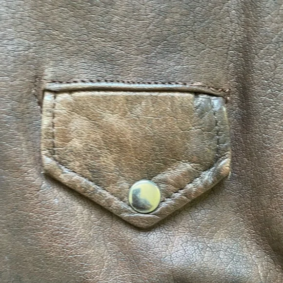 Men’s brown leather biker jacket